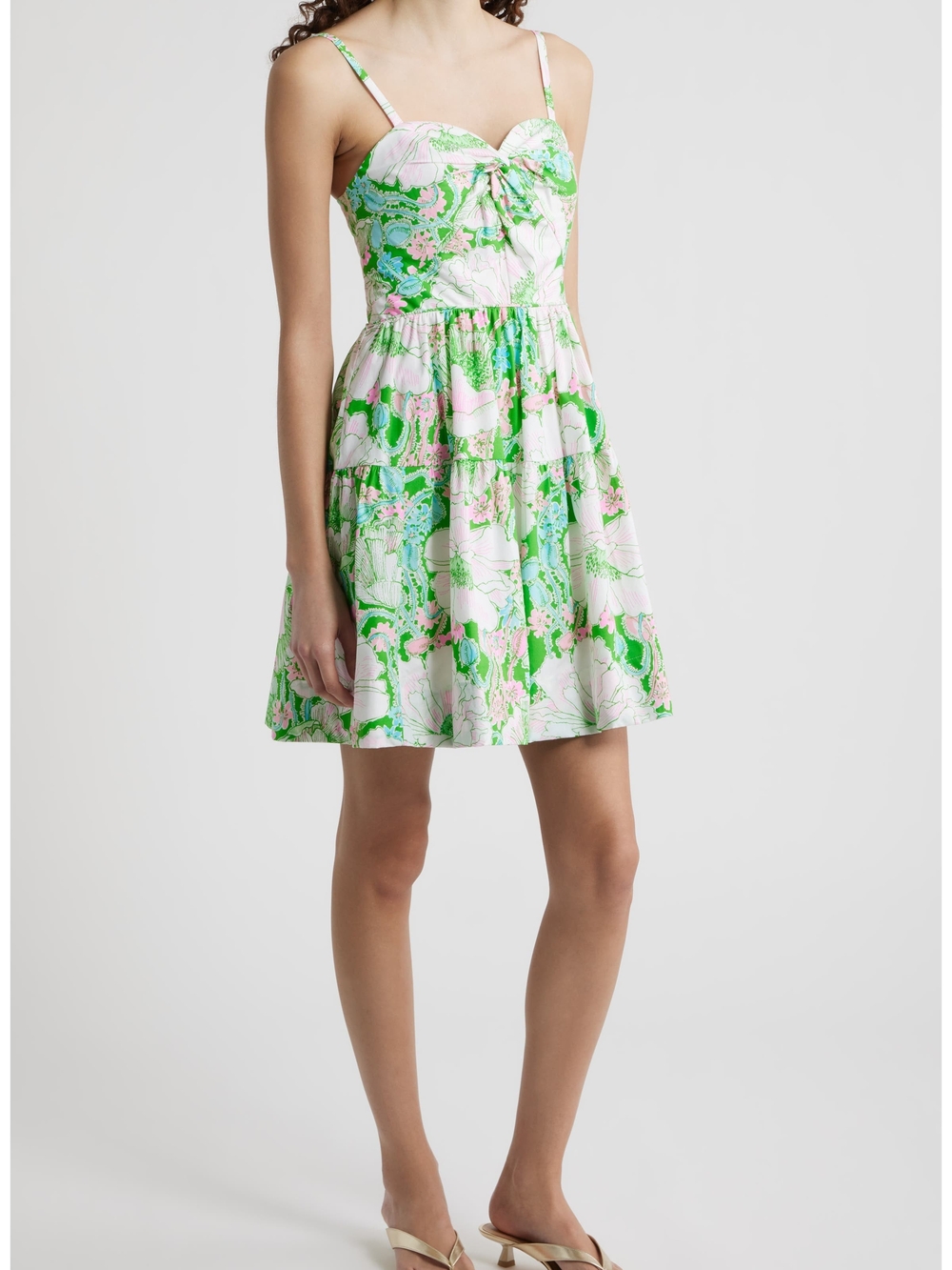 Lilly Pulitzer Floral Bennet Stretch Dress In Putting Green Poppyland Size 00